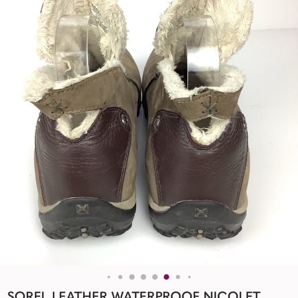 SOREL LEATHER WATERPROOF NICOLET THINSULATE WINTER BOOTS 7.5-8 - Picture 7 of 10